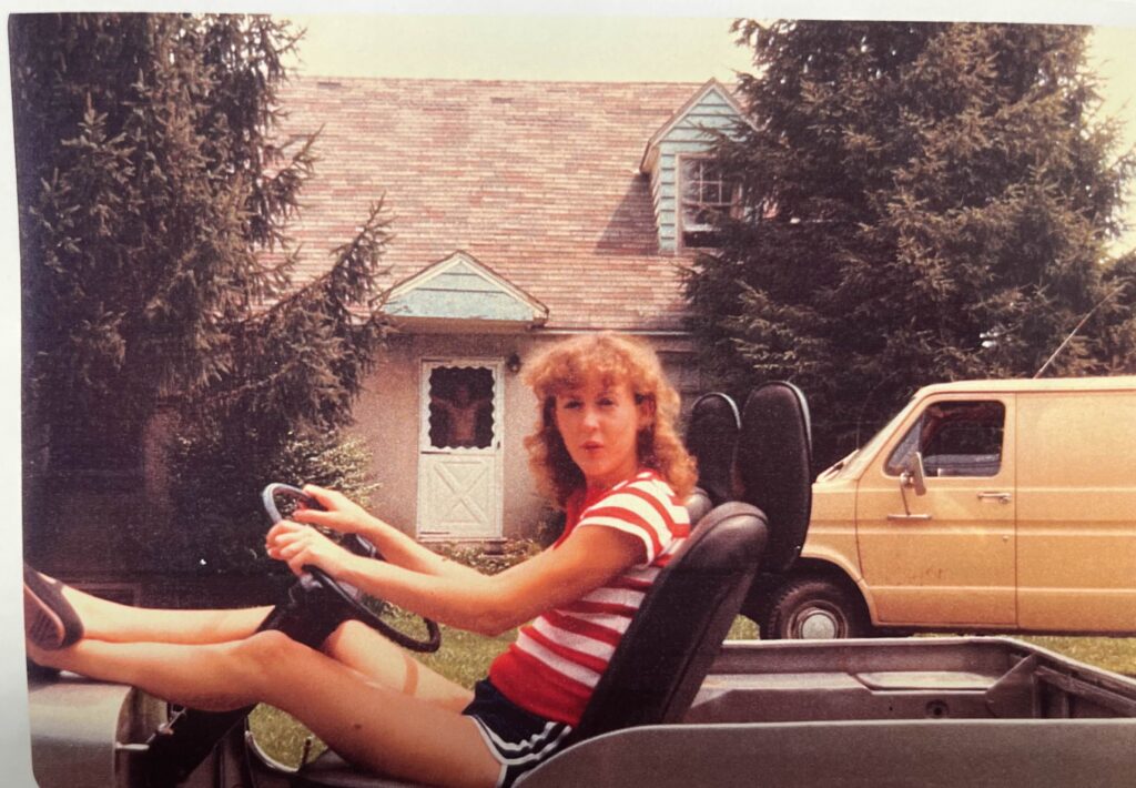 Theresa outside family home circa 1977.