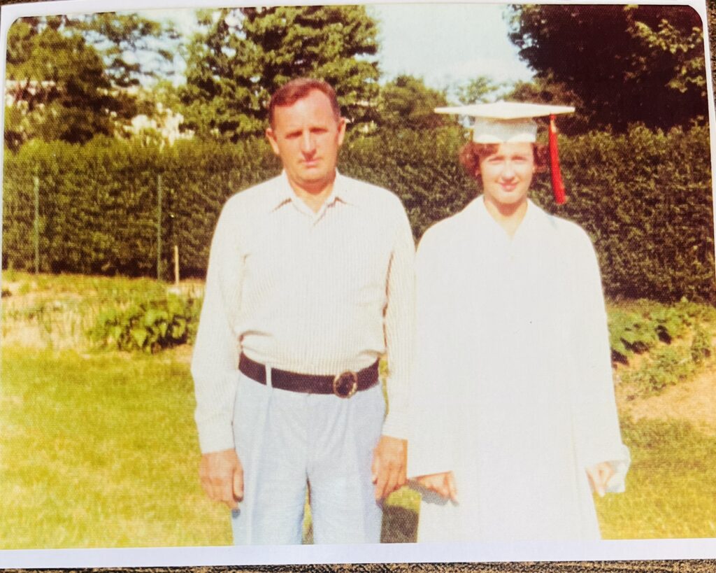 Poppop and Mom at high school graduation